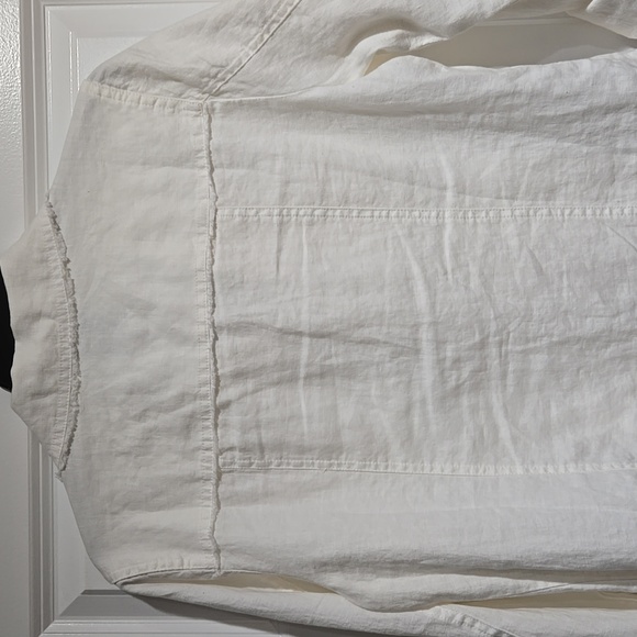 TOMMY BAHAMA WOMEN'S TWO PALMS RAW EDGE 100% LINEN JACKET SMALL WHITE - Picture 11 of 14